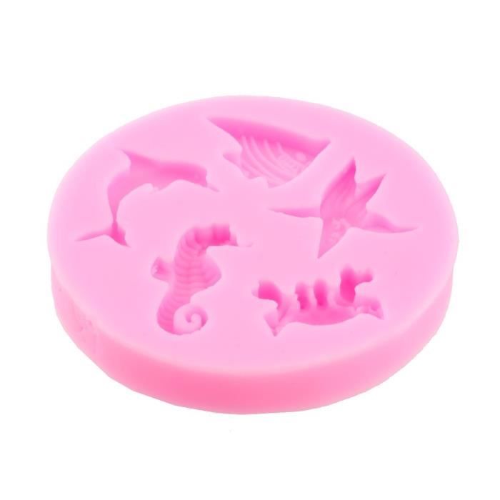 Napravi Rs 5 Pcs Moule A Cake 3d Etoile De Mer Coquillages Conque Moule En Silicone Fondant Outils De Decoration De Gateau Au Chocolat Candy Moules De Cuisine Patisserie Moule A Vie De