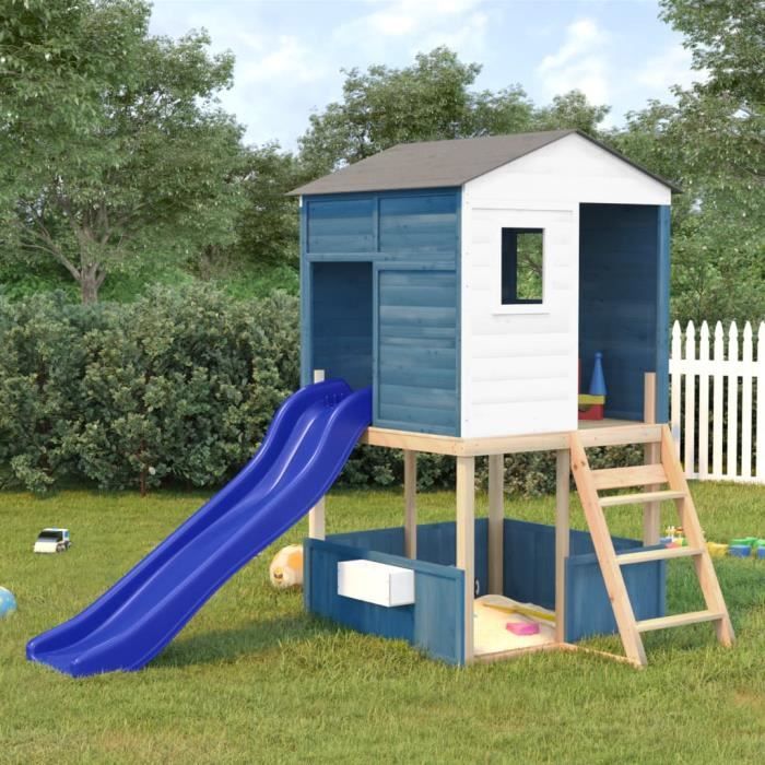 Toboggan de jeu bleu - SONEW - 175x38x23 cm - Polypropylène - Pour enfants de 3 ans et plus