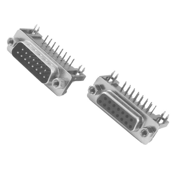 Adaptateur DB15 Mâle Avec Boîtier – Connecteur Vers Bornes à Vis, Pas De Soudure, Pour Câbles 26-16 AWG, 10A