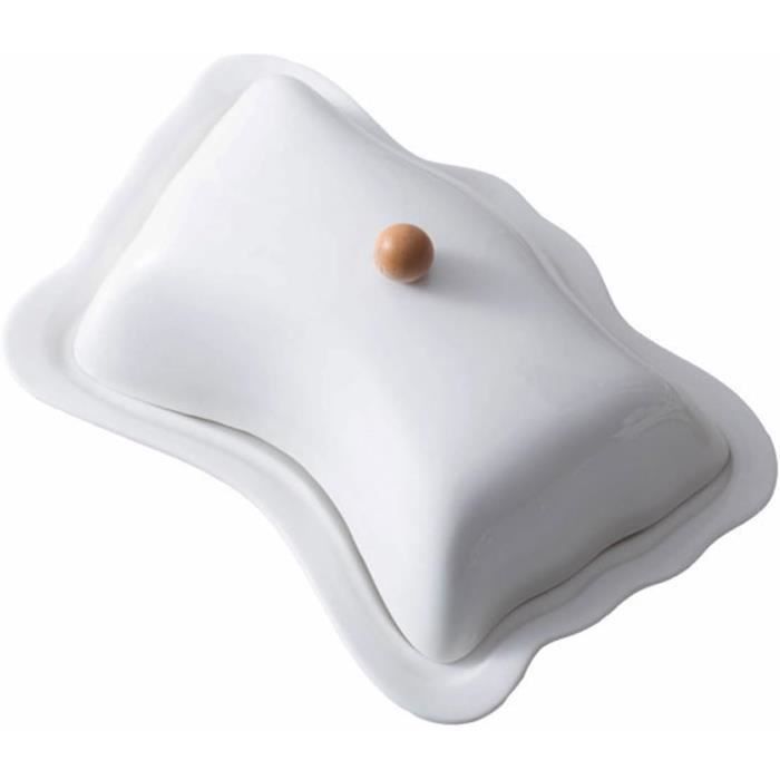 Beurrier en porcelaine 18x12 cm