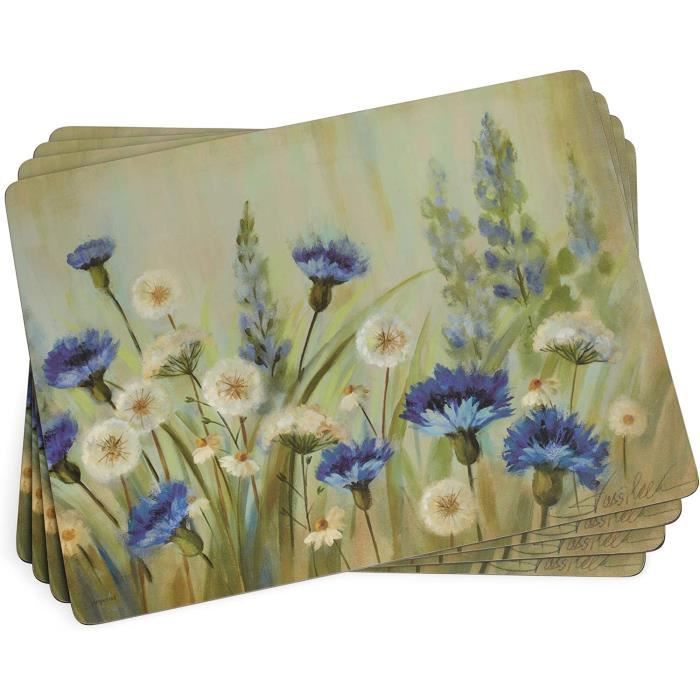 Set De Table Bois Pimpernel Fleurs Des Champs Placemats - Set Of 4