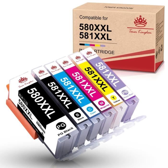 4 Cartouches D’encre Jaune C-581 Compatible Canon PIXMA – TS6150, TS705, Etc., 12 Ml