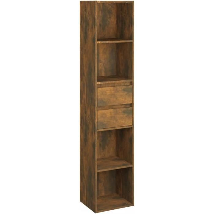 Porte-revues Et Rangement Pour Enfants - Bibliothèque 3 Compartiments En Bois - 71 X 30 X 78,5 Cm - Chêne Fumé