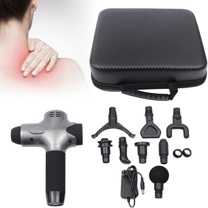 Pistolet De Massage électrique - 16 Têtes Interchangeables - Pour Dos, épaules, Jambes - Rechargeable USB - Neuf