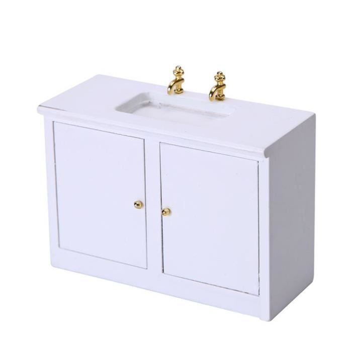 Rwigeboo Évier De Maison De Poupée 1/12 Échelle En Bois Pour Lavabo