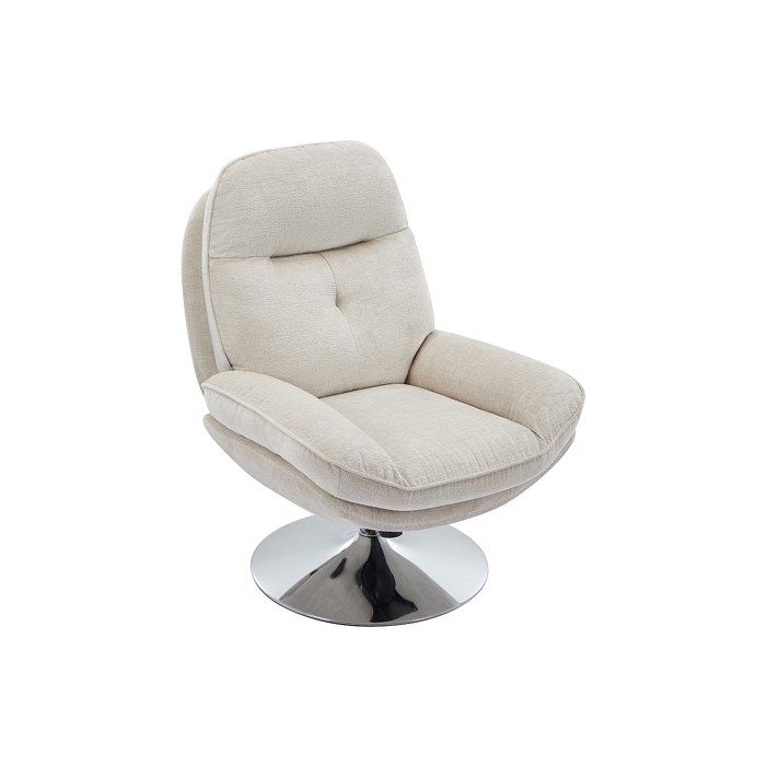 Fauteuil pivotant en tissu texturé beige ILMACA Fauteuil pivotant en tissu texturé beige ILMACA