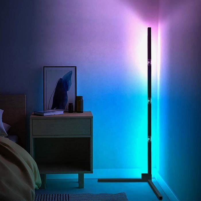 VINTEKY® Lampadaire LED Bluetooth, Lampadaire sur Pied Moderne, Lampe d'Ambiance Multicolore, Contrôle Télécommande et APP 150cm