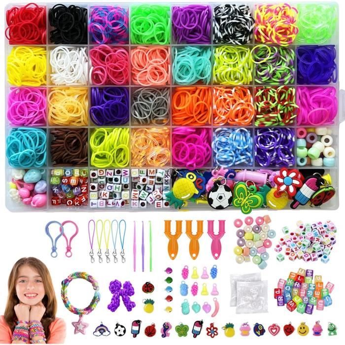 Élastique Bracelet Kit Caoutchouc,Créatif DIY Jouet pour Enfant Fille,5-12  Ans Cadeau Noël d'Anniversaire Fête-2500PCS - Cdiscount Jeux - Jouets