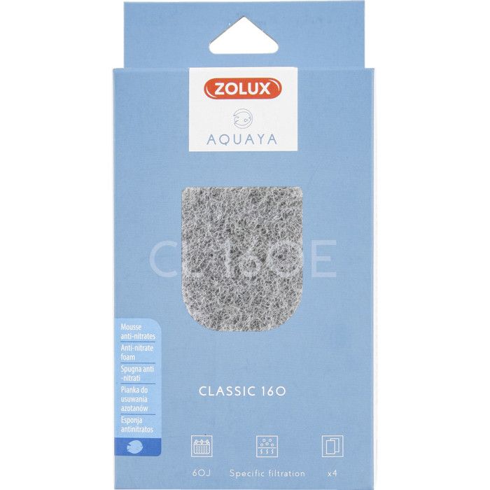 Filtre pour pompe classic 160 filtre CL 160 E mousse anti nitrates x 4 pour aquarium - zolux Filtre pour pompe classic 160 filtre CL 160 E mousse anti nitrates x 4 pour aquarium - zolux