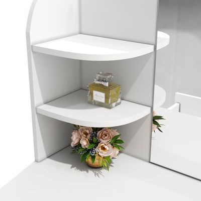 SIRHONA Coiffeuse avec Miroir et Tabouret Blanc 108x40x140cm avec