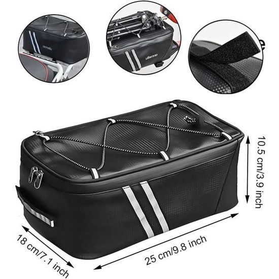 Sacoche De Selle De Vélo GlneYos – Coffre Arrière – Noir – Boîte Ouverte