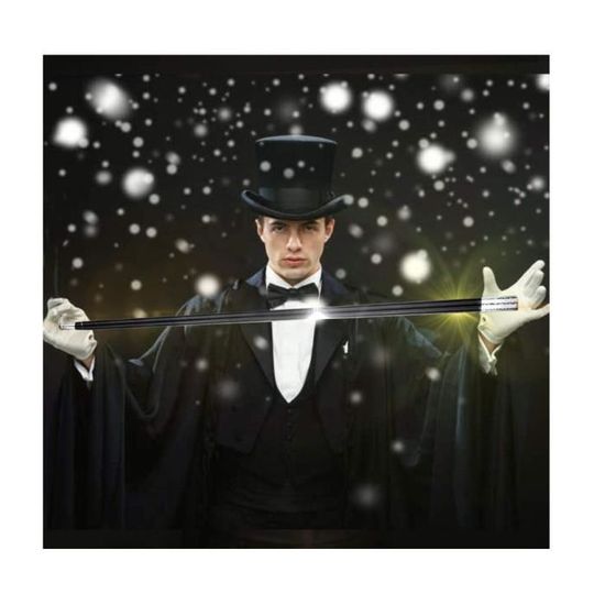 Canne magique en métal, baguette télescopique, extensible, tour de magicien de poche pour magicien professionnel, scène, rue (noir