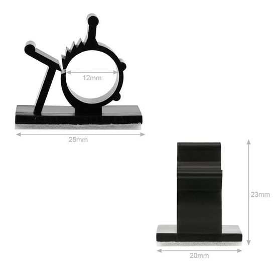 Clips De Câble Support De Câble Auto-Adhésif De 60 Clips Organisateurs De Câble Guide De Câble Clips De Câble Supports De Câble Pour Maison Bureau Extérieur