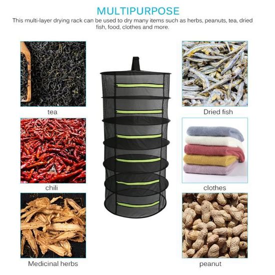 Plant Drying Rack,Séchoir à Herbes à 4 Couches à Suspendre,avec Crochets et Fermetures à Glissière,Filet de Séchage en Maille pour Plantes,Herbes | Leroy Merlin