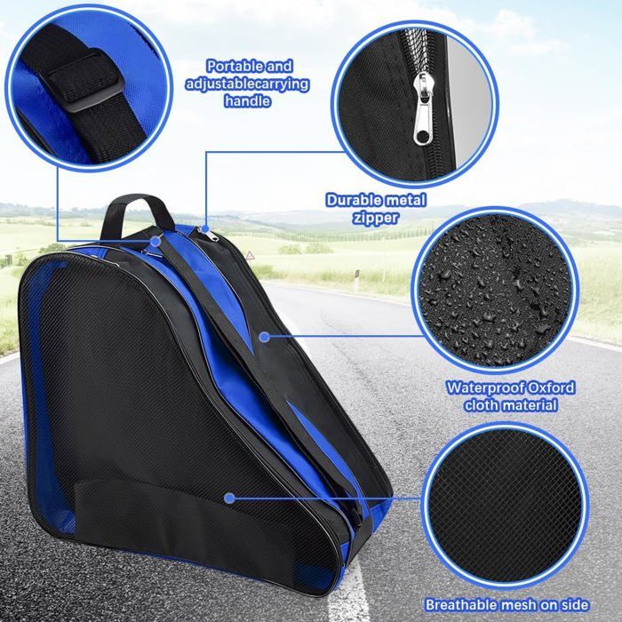Sac De Patinage 38x36x25 Cm – 3 Compartiments – Oxford Respirant – Enfants Et Adultes