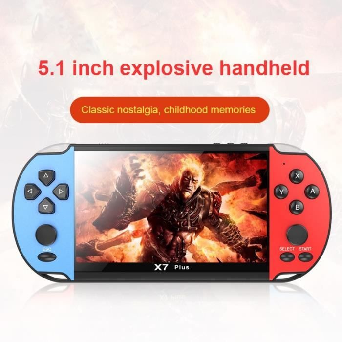 Console Portable HLF 5.1" Avec 8000 Jeux Rétro - 32 Go - Émulateurs - Lecteur MP3/MP4 - Pour Enfants