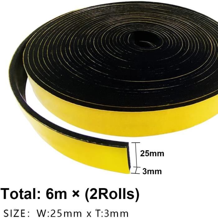 ACIT Feuille Néoprène Adhésive 3mm - Joint Etanche Anti-bruit Lot De 4 (40x40cm)