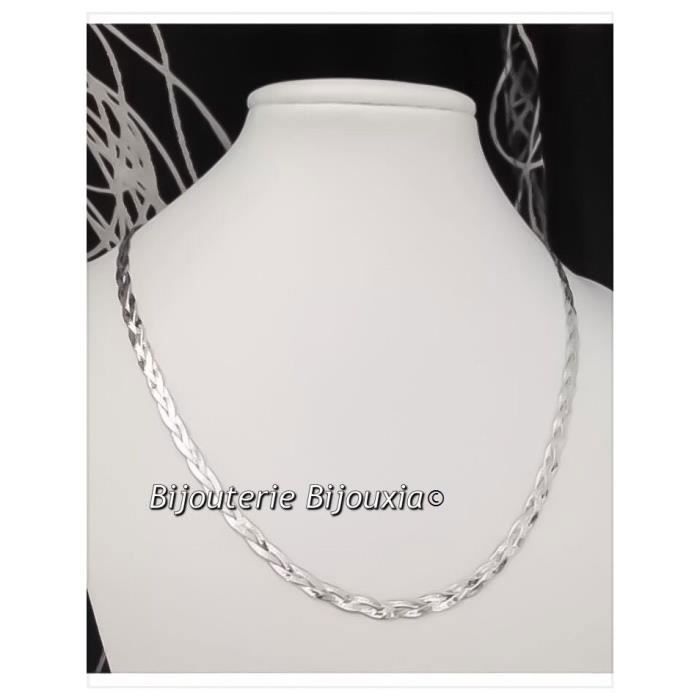 Collier Ras De Cou En Argent Massif 925 Tressé - Bijou Femme Bijouxia