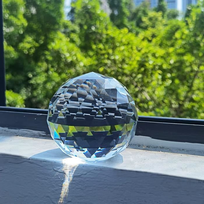Boule facettée de cristal - Sphère attrape-soleil
