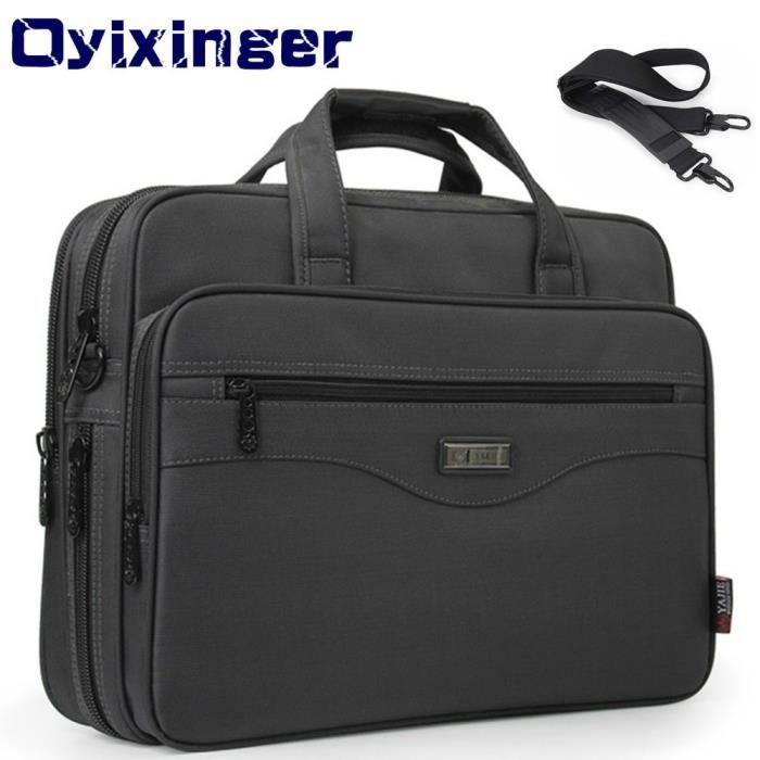 LONTG Porte-Documents B4 Oxford - Serviette Homme Business Avec Fermeture Éclair Et Sangles