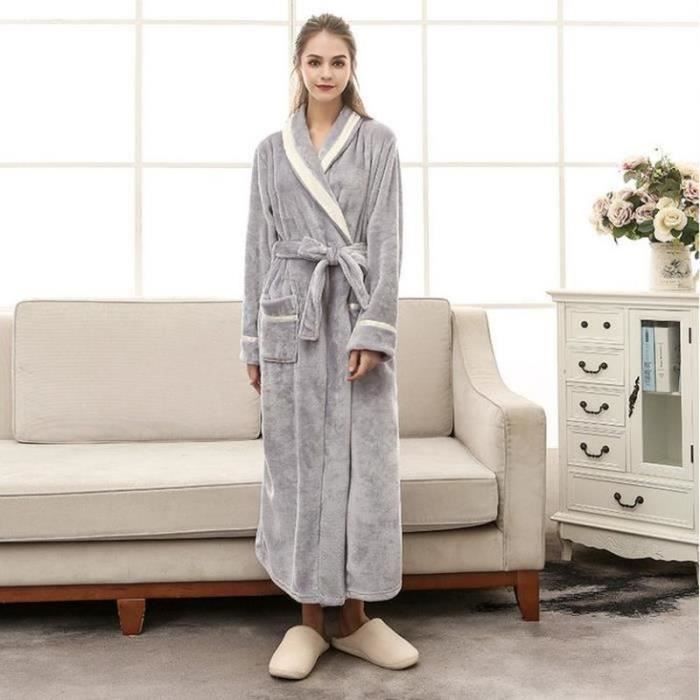 PEIGNOIR SORTIE DE BAIN HORS PUERICULTURE 1PCSPyjama Femme et Homme peignoir de bain flanelle Gris XXXL Cdiscount Maison
