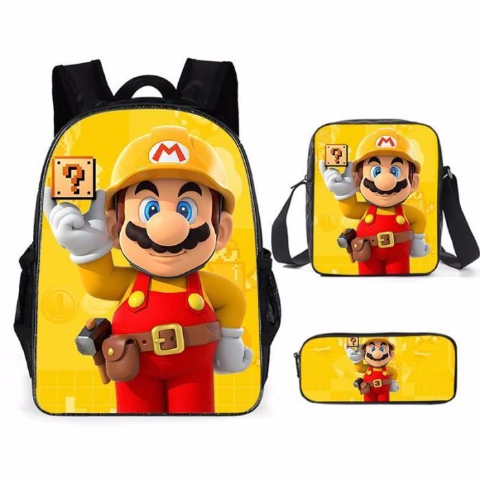 Sac a dos Super Mario Bros pour enfants Licence Mario Dos Nylon Synthetique Noir Noir Cdiscount Bagagerie Maroquinerie