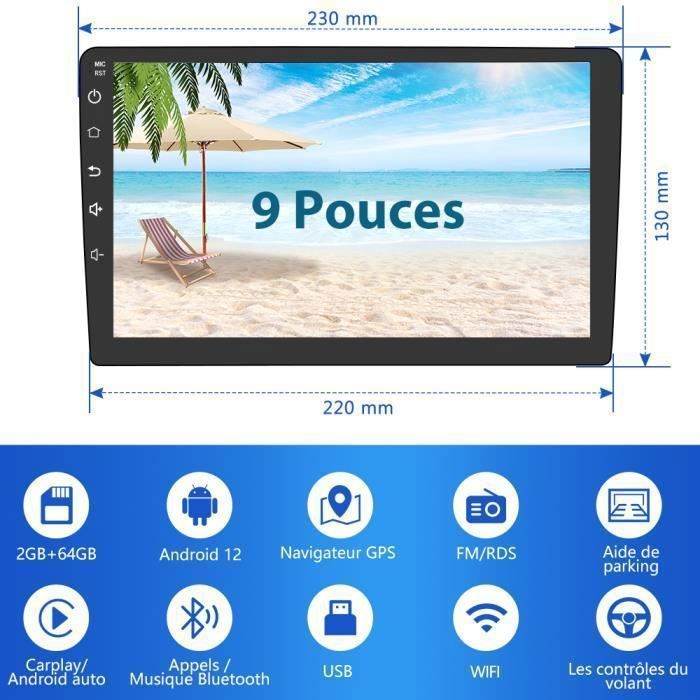 Autoradio 9 Pollici Android 15 Per Peugeot 307 307CC 307SW (2002-2013) - 8 Core 2+64G Con Wireless CarPlay E Android Auto