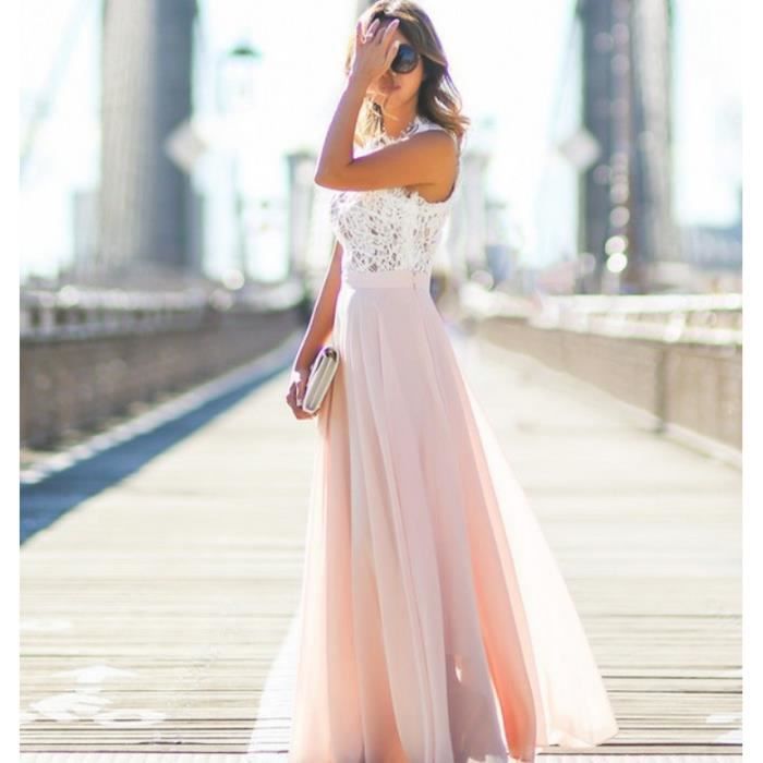 Robe rose longue femme new arrivals