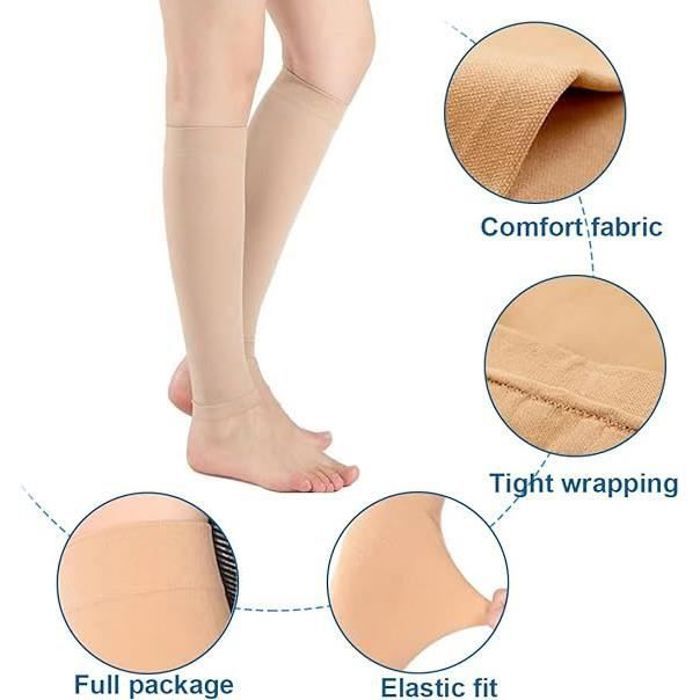 Paires Bas de Compression pour Varices, Compression Mollet