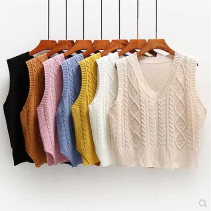 Pull court sans manche femme online
