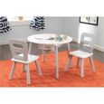 KidKraft - Ensemble table ronde avec rangement + 2 chaises - Gris et blanc-2