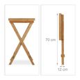 Relaxdays Table plateau de service tablette pliable bambou table appoint petit déjeuner HxlxP: 66 x 50 x 38,5 cm, nature-2