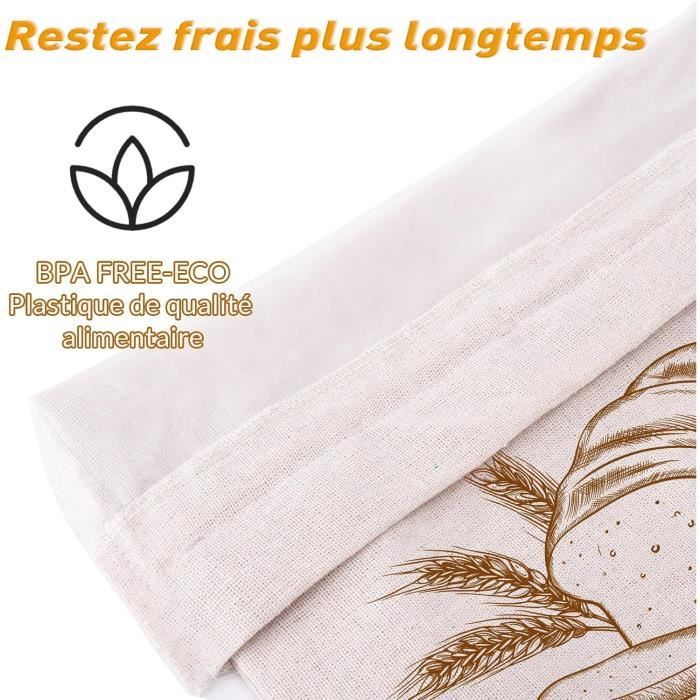2 Sac a pain personnalise 50 x 35 cm doublure en plastique reutilisables en tissu de lin pour le stockage du levain et des A454 Cdiscount Maison