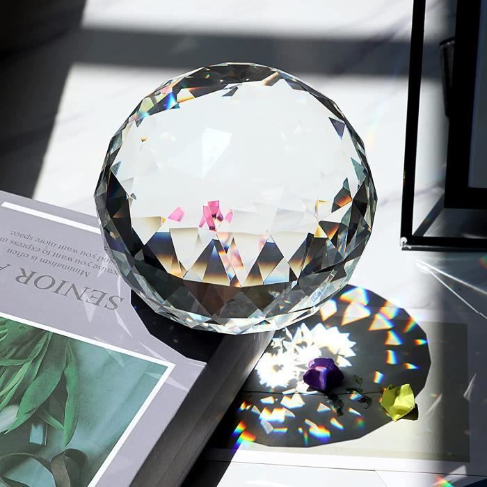 Boule de Cristal Boule Prisme à facettes Attrape-Soleil Cadeau