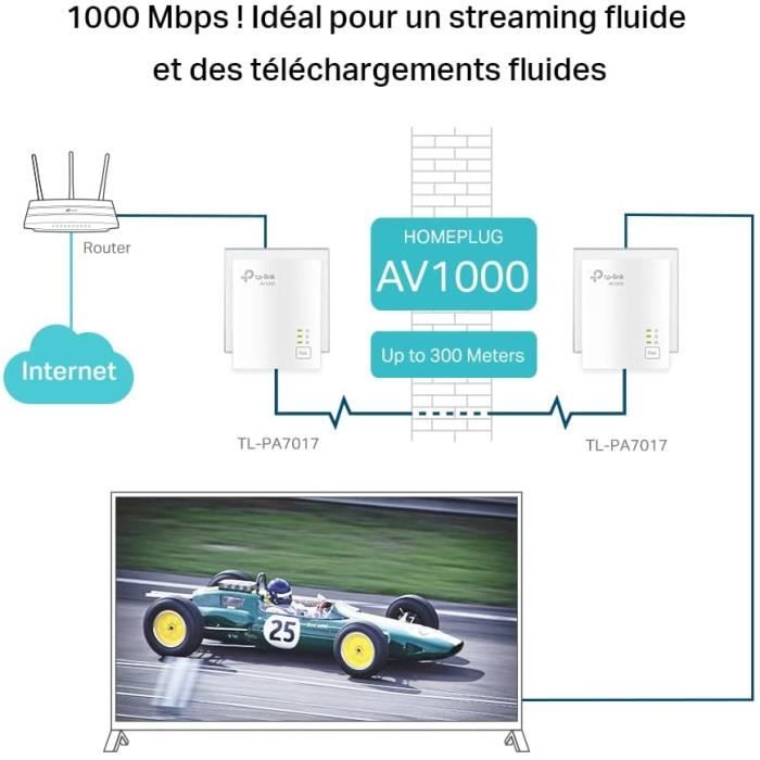 TP-Link CPL 1000Mbps avec 1 Port Ethernet Gigabit, Boitier CPL Kit de 2 -  Solution ideale pour profiter du Service Multi-TV a - Cdiscount Informatique