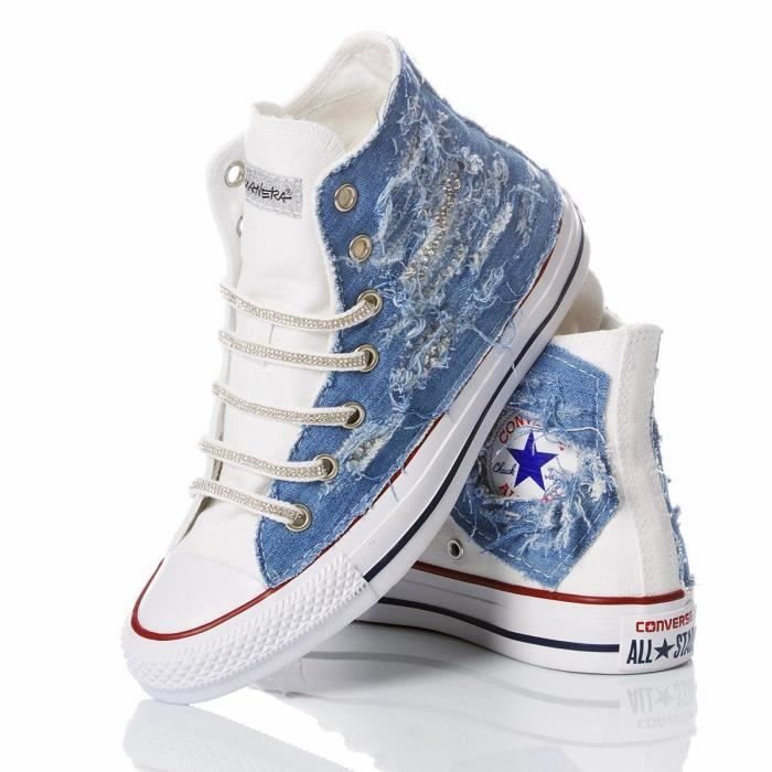 CONVERSE FEMME CONVERSESWAROVSKI2034 BLANC En tissu BASKETS MONTANTES Blanc  - Cdiscount Chaussures