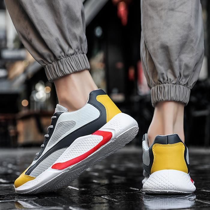 BASKET homme BASKET d ete en mesh respirant loisir jaune GO Jaune Cdiscount Chaussures