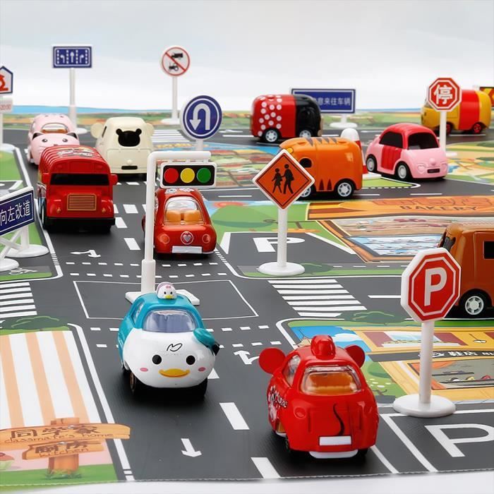Tapis De Jeu Pour Enfants AKUNRUG - Carte De Rue Zoo Animaux Voiture Antidérapant Pour Salle De Jeux Et Chambre