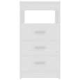 #3423 Commode de chambre Armoire chambre - Armoire à tiroir - Professionnel - Blanc 40x50x76 cm Aggloméré Parfait-3