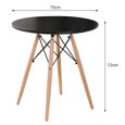 Ensemble Table Noir + 4 chaises Blanc - Willonin® - Polyvalent pour salle à Manger, balcon, Café et jardin-3
