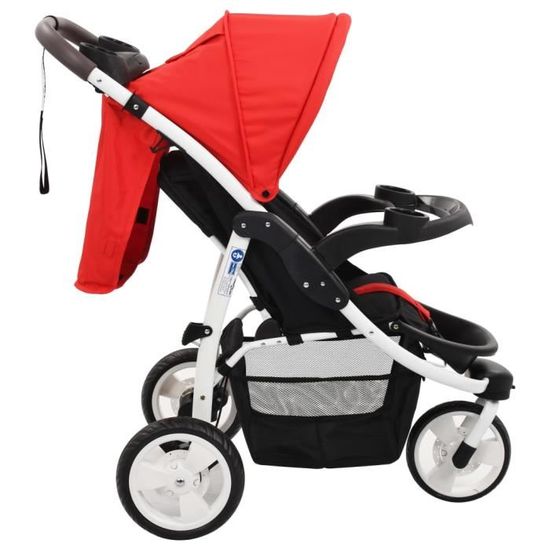 Poussette Bebe A 3 Roues Rouge Et Noir Yes Achat Vente Coussin Soldes Sur Cdiscount Des Le Janvier Cdiscount