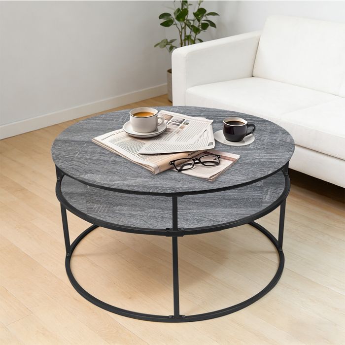 Table Basse Relevable Ronde Table basse relevable, QUIIENCLEE, table ronde de salon, avec structure ...