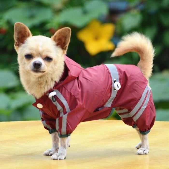 Rouge M Manteau impermeable pour animaux de compagnie vetements pour petits chiens veste de pluie pour chiot yorkshire Chihua Cdiscount