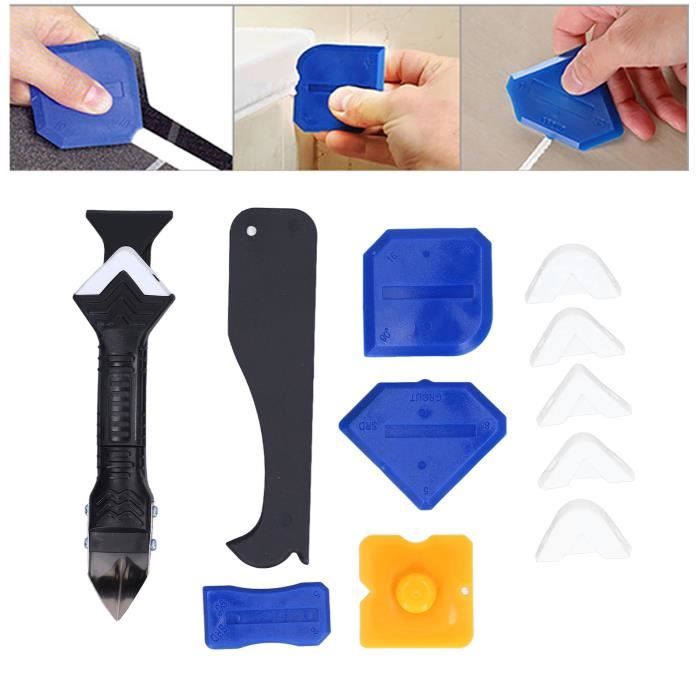 Cikonielf outil de calfeutrage en silicone Kit d'outils de calfeutrage en  silicone scellant finition mastic enlèvement - Cdiscount Bricolage