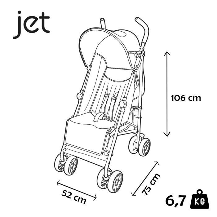 Poussette canne EASY 6-36 mois - Légère et pliable - Disney - Mycarsit