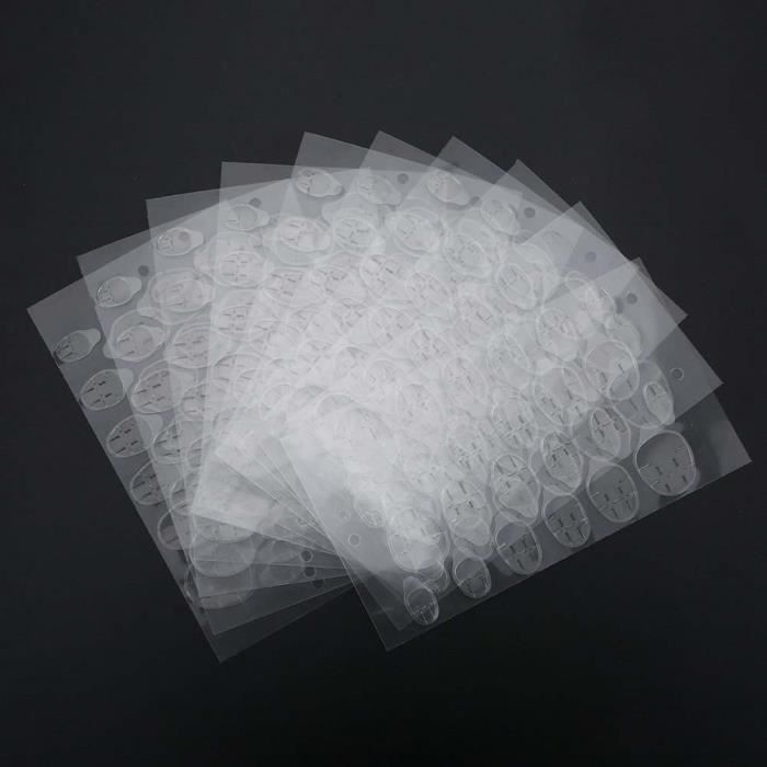 Feuilles Adhésives Pour Ongles Faux - 25 Feuilles, 600 Pads Double Face - Neuf - Transparent