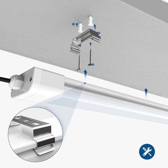 ANTENLICHT Neon LED Pièces Humides 120cm - 36W 3960lm Blanc Froid 6000K -3pcs - Bricolage