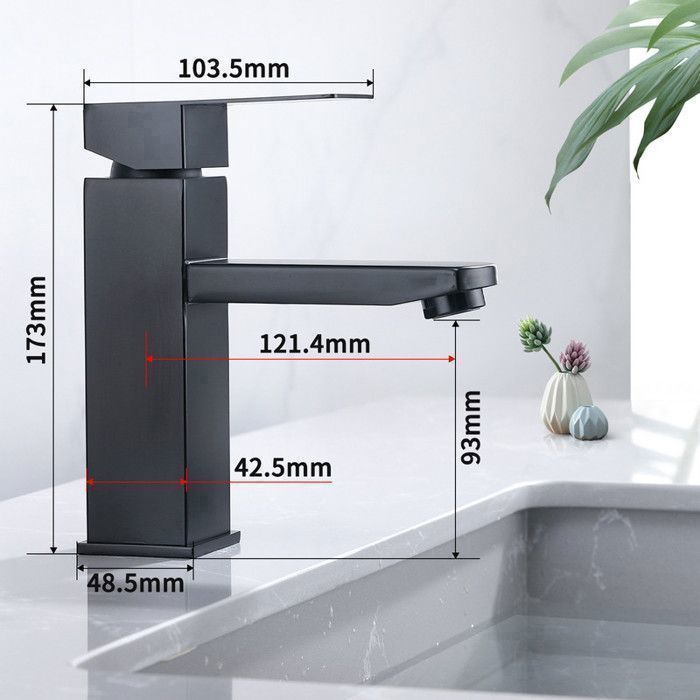 Robinet Lavabo Salle De Bain Noir - Mitigeur Monocommande, Laiton, Céramique | Design Moderne