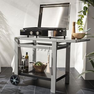 PREMIUME60ANG - FORGE ADOUR - Plancha électrique 3200w Plaque Fonte Emaillee 58 5x40 5cm Premium E 55167