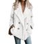 Femmes Vestes Et Manteaux En Molleton Automne Hiver Chaud Moelleux Double Boutonnage Outcoat Haute Elastique Veste Type Blanc Blanc Cdiscount Pret A Porter